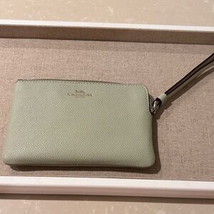 Coach Mint Green Leather Wristlet
